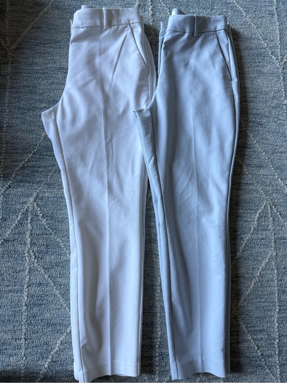 H&M set of 2 Light Blue and white women slacks, 8